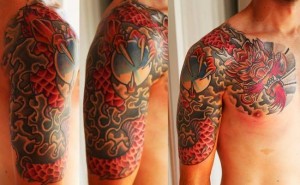 tatuajes para hombres dragon japones  